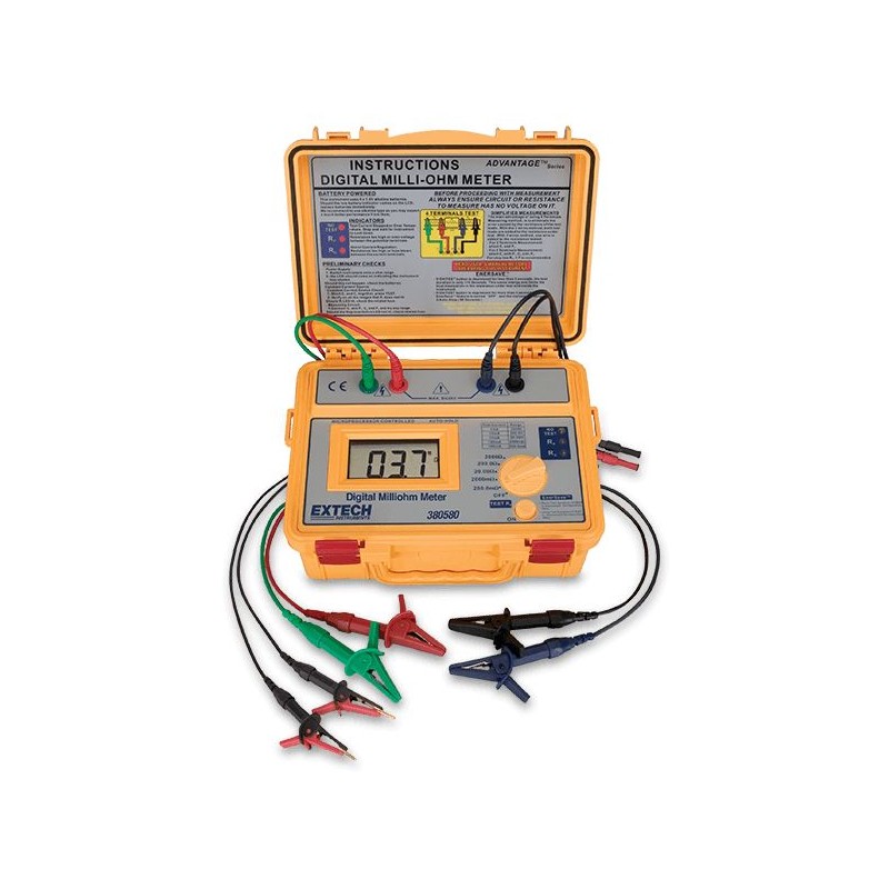 1 pcs - Extech EEH 380580-NIST Ohmmeter, 2000 Ω Max, 4 Wire