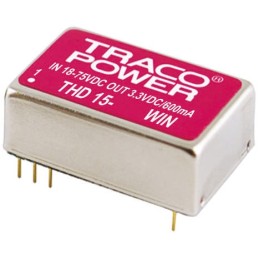 5 pcs - TRACOPOWER THD 15WIN DC-DC Converter, 15V dc/ 1A Output, 9 - 36 V dc Input, 15W, Through Hole, +85°C Max Temp