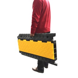 1 pcs - RS PRO 910mm Black/Yellow Cable Cover in Rubber, Thermoplastic, 34mm Inside dia.