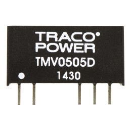 1 pcs - TRACOPOWER TMV DC-DC Converter, ±5V dc/ ±100mA Output, 4.5 - 5.5 V dc Input, 1W, Through Hole, +85°C Max Temp