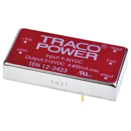 5 pcs - TRACOPOWER TEN 12 DC-DC Converter, ±15V dc/ ±400mA Output, 9 - 36 V dc Input, 12W, +85°C Max Temp -40°C Min Temp