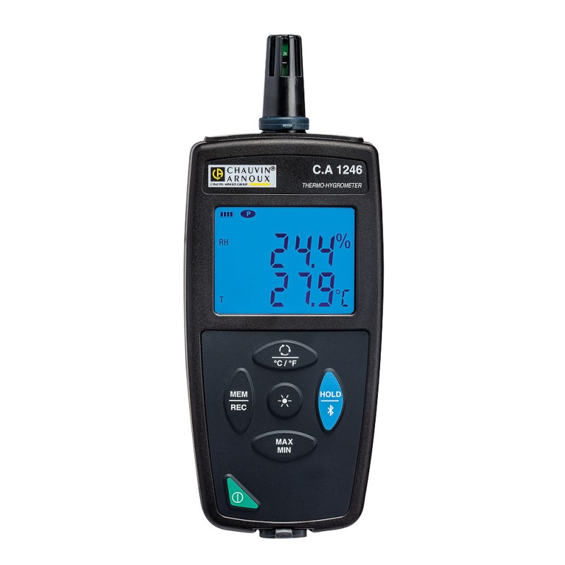 1 pcs - Chauvin Arnoux CA 1246 Digital Hygrometer, 2% RH + 1 digit Accuracy, +140 °F, +60 °C Max, 98%RH Max