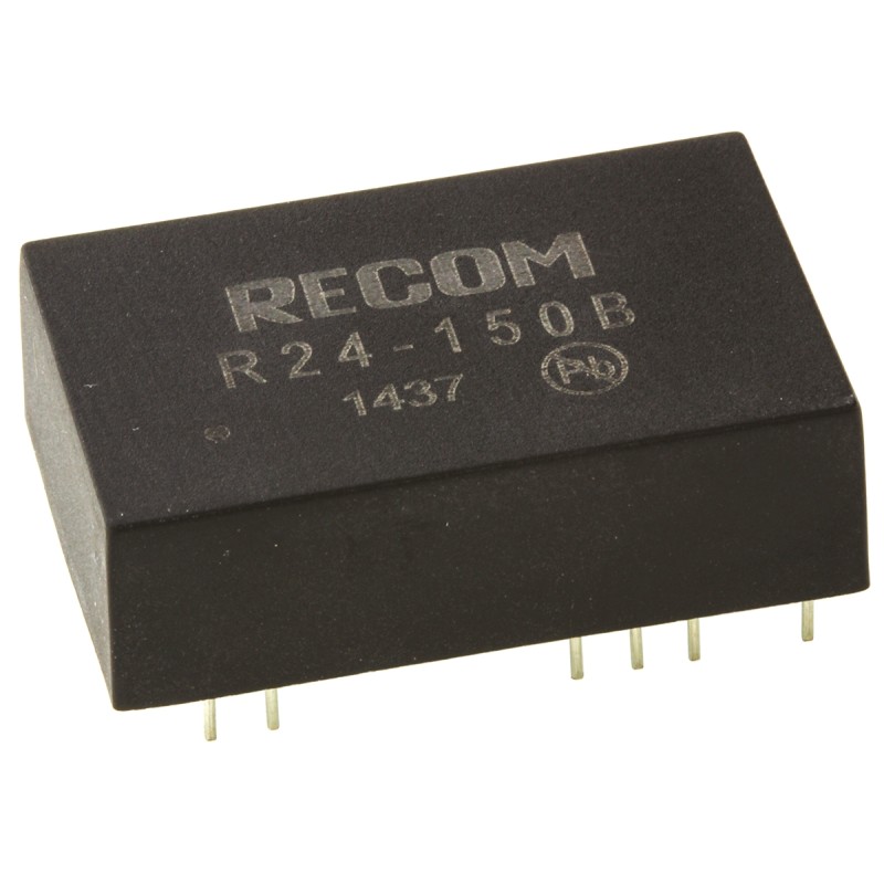 5 pcs - Recom Rxx-B DC-DC Converter, 95 - 210V dc/ 50mA Output, 21 - 27 V dc Input, 5W, Through Hole, +70°C Max