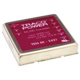 5 pcs - TRACOPOWER TEN 40 DC-DC Converter, 5V dc/ 6 A, ±400mA Output, 18 - 36 V dc Input, 40W, Through Hole, +75°C Max