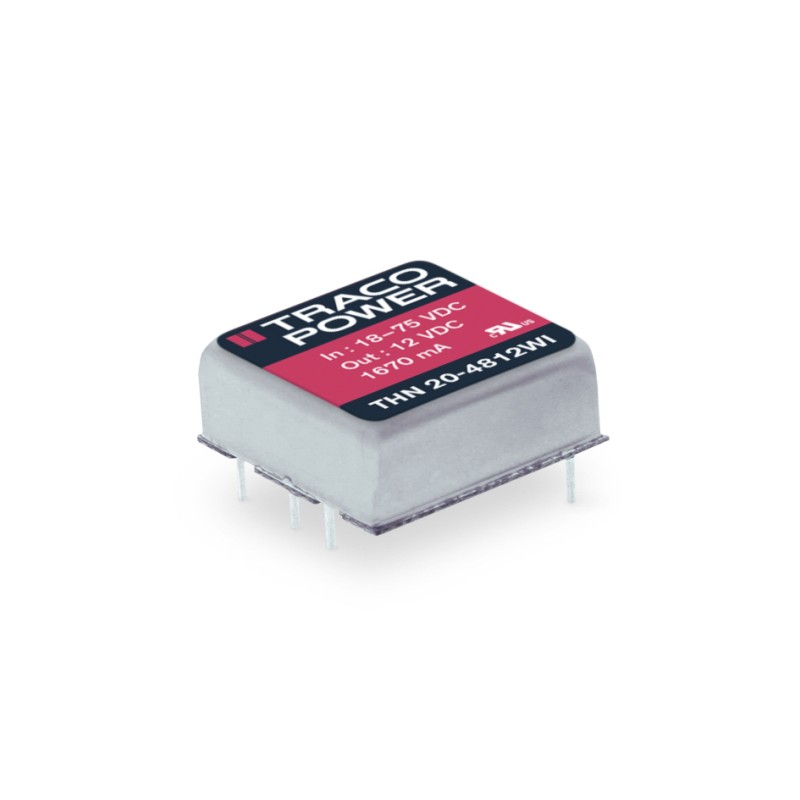 5 pcs - TRACOPOWER THN 20WI DC-DC Converter, 5V dc/ 4A Output, 9 - 36 V dc Input, 20W, Through Hole, +75°C Max Temp