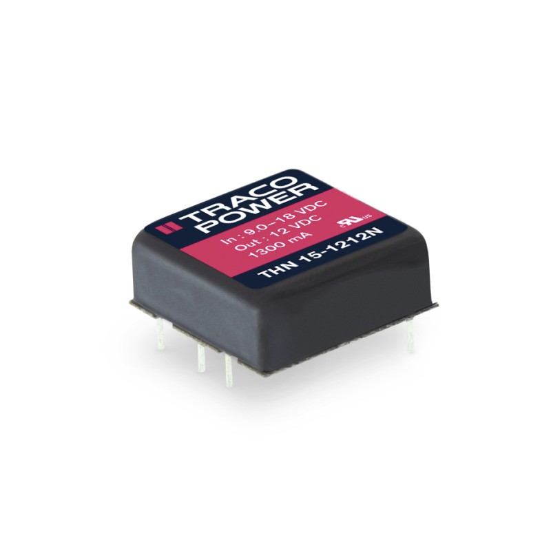 5 pcs - TRACOPOWER THN 15N DC-DC Converter, 5V dc/ 3A Output, 9 - 18 V dc Input, 15W, Through Hole, +105°C Max Temp