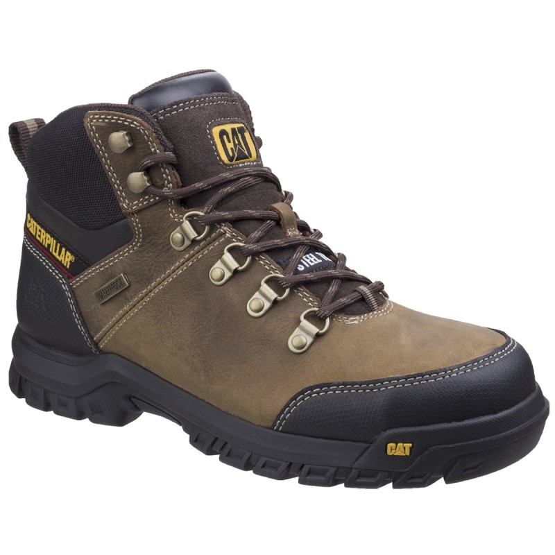1 Pair - Caterpillar Framework Brown Steel Toe Capped Safety Boots, UK 12, EU 47