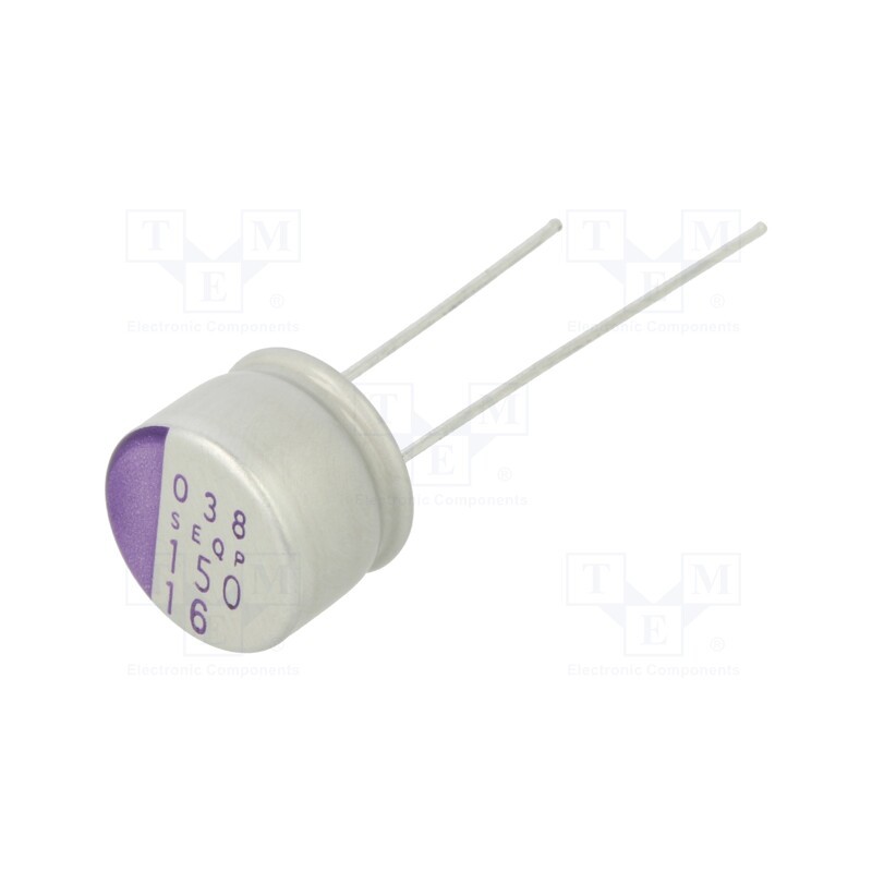 1 pcs x PANASONIC - 16SEQP150M - Capacitor: polymer, 150uF, 16VDC, SEQP, THT, ±20%, -55÷125°C, 1000h