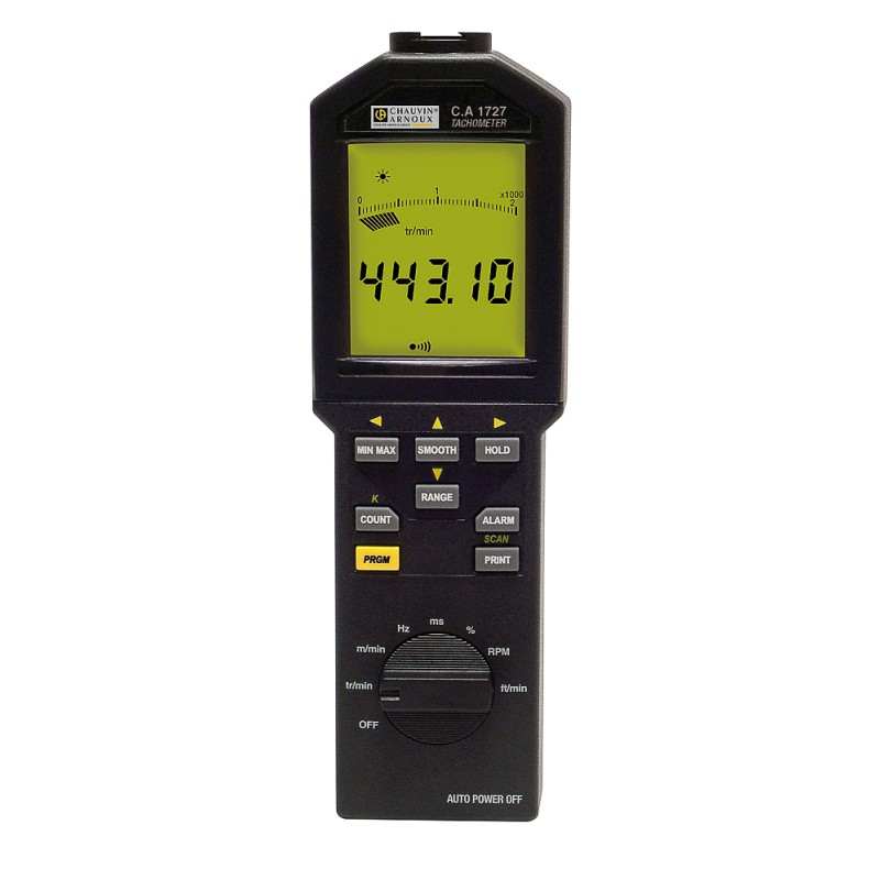 1 pcs - Chauvin Arnoux Tachometer Best Accuracy ±6 Counts - Contact, Non Contact LCD 100000rpm