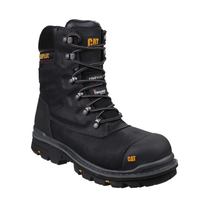 1 Pair - Caterpillar Premier Black Composite Toe Capped Men's Safety Boots, UK 12