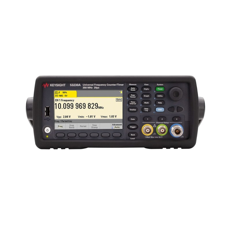 1 pcs - Keysight Technologies 53230A Frequency Counter, 0 Hz Min, 350MHz Max, 12 Digit Resolution - Factory Calibrated