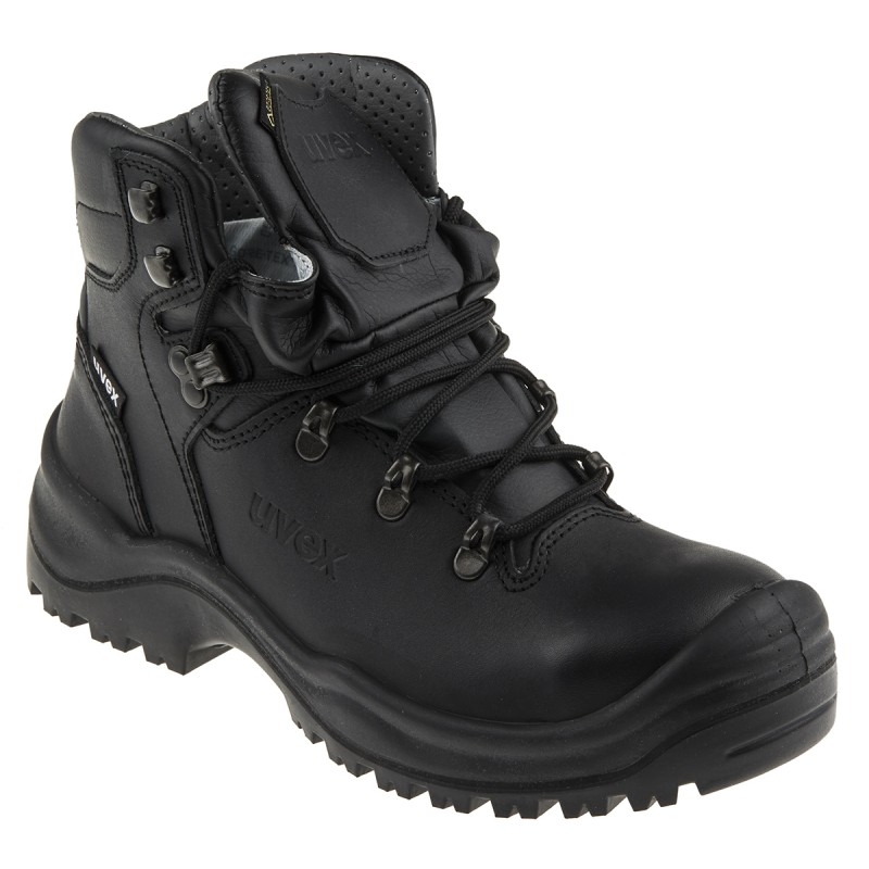 1 Pair - Uvex Quatro GTX Black Steel Toe Capped Men's Safety Boots, EU 45
