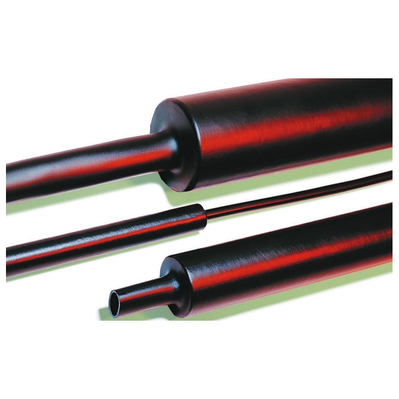 1 pcs - HellermannTyton Halogen Free Heat Shrink Tubing, Black 40mm Sleeve Dia. x 1m Length 4:1 Ratio, MU47 Series