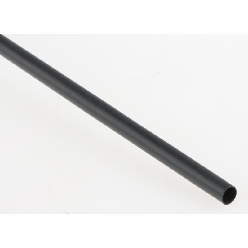1 pcs - TE Connectivity Heat Shrink Tubing, Black 3.2mm Sleeve Dia. x 1.2m Length 2:1 Ratio, RNF-100 Series