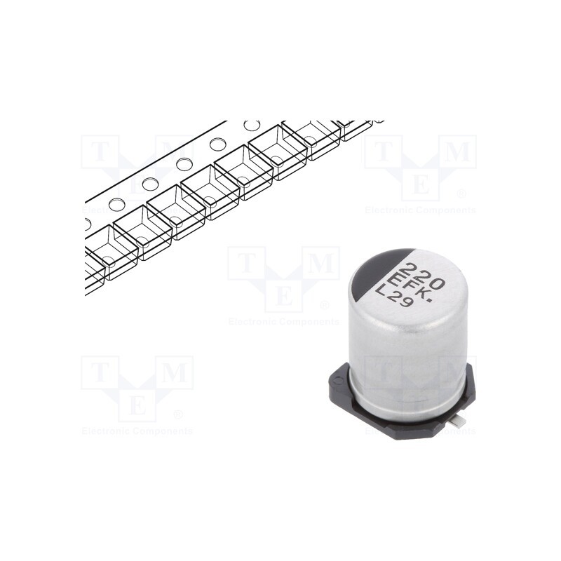 10 pcs x PANASONIC - EEEFK1E221P - Capacitor: electrolytic, low ESR, SMD, 220uF, 25VDC, Ø8x10.2mm
