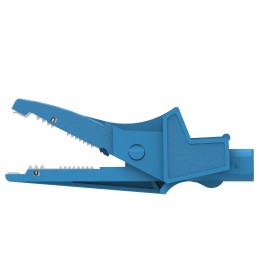 1 pcs - Electro PJP Alligator Clip, Nickel-Plated Steel Contact, 20A, Blue