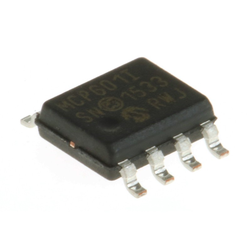 5 pcs - MCP601-I/SN Microchip, Op Amp, RRO, 2.8MHz, 3 V, 5 V, 8-Pin SOIC