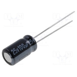 20 pcs x AISHI - EWH1EV101E11OT - Capacitor: electrolytic, THT, 100uF, 25VDC, Ø6.3x11mm, Pitch: 2.5mm