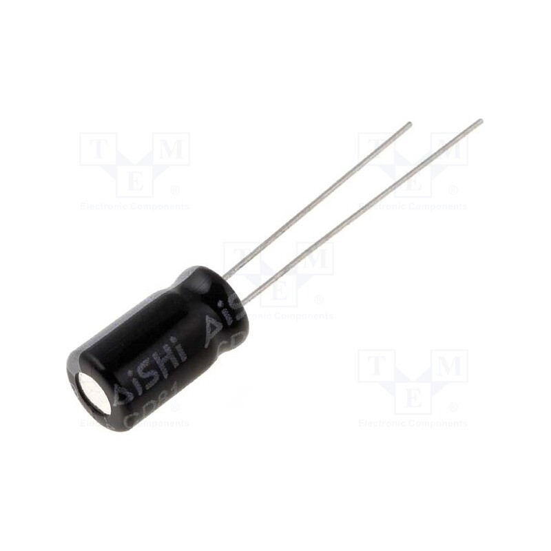 20 pcs x AISHI - EWH1JM100E11OT - Capacitor: electrolytic, THT, 10uF, 63VDC, Ø6.3x11mm, Pitch: 2.5mm