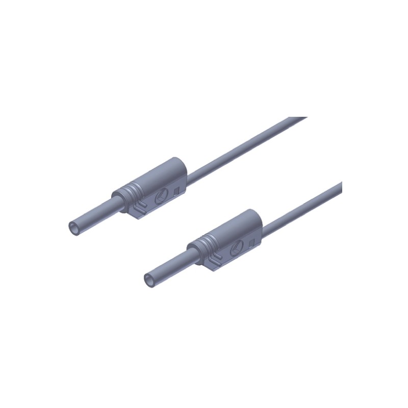 1 pcs - Hirschmann Test & Measurement 2 mm Connector Test Lead, 10A, 1000V ac/dc, Grey, 500mm Lead Length