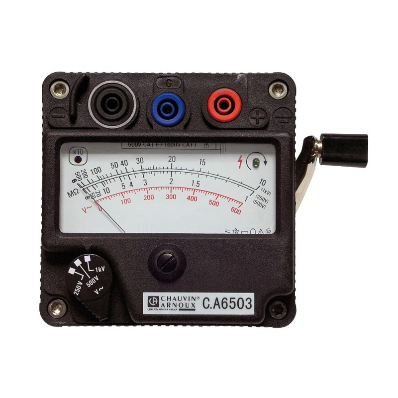 1 pcs - Chauvin Arnoux CA 6503 Insulation Tester, 250V Min, 1kV Max, 5GΩ Max, CAT III 300V