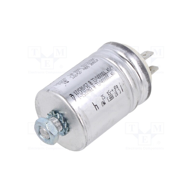 86 pcs x KEMET - C878BF34400SA0J - Capacitor: motors, run, 4uF, 470V, Ø35x48mm, -25÷85°C, ±5%