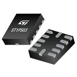 10 pcs - STMicroelectronics, ST1PS03A1QTR Step-Down Switching Regulator, 1-Channel 400mA Selectable 12-Pin, TQFN-12