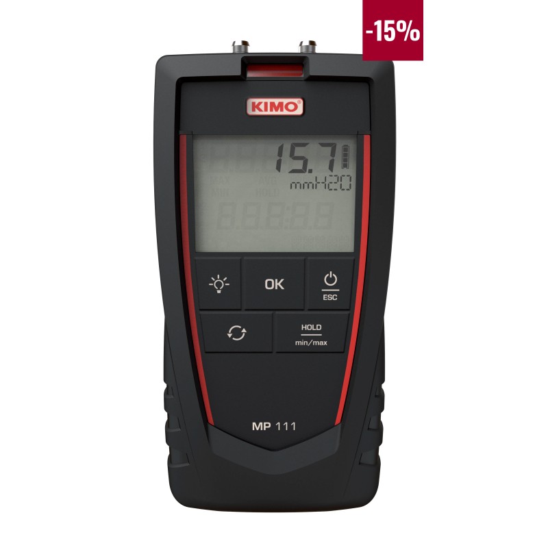 1 pcs - KIMO Differential Manometer With 2 Pressure Port/s, Max Pressure Measurement 9806.65Pa