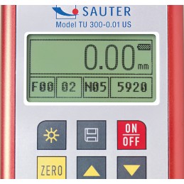 1 pcs - Sauter TU 80-0.01 US Thickness Meter, 0.75mm - 80mm, 0.5% Accuracy, 0.01 mm Resolution, LCD Display