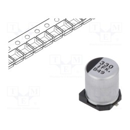 10 pcs x PANASONIC - EEEFKJ331XAP - Capacitor: electrolytic, low ESR, SMD, 330uF, 6.3VDC, Ø6.3x7.7mm