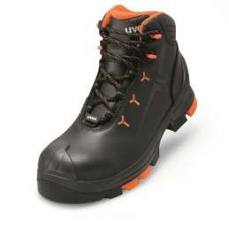 1 Pair - Uvex 2-6503 Black, Orange ESD Safe Composite Toe Capped Unisex Safety Boots, UK 12, EU 47