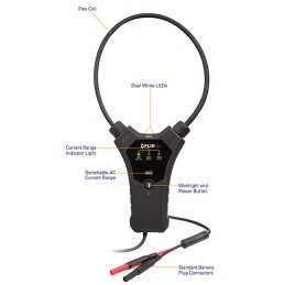 1 pcs - FLIR TA72 Current Probe, AC, Rogowski Coil Adapter, Voltage Output - UKAS Calibrated