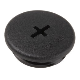 10 pcs - Alpha Wire Blanking Plug, PG13.5, Plastic, 25mm Diameter, Threaded