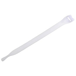 10 pcs - HellermannTyton Cable Tie, Hook and Loop, 200mm x 12.5 mm, White PA (Loop), PE (Hook), Pk-10