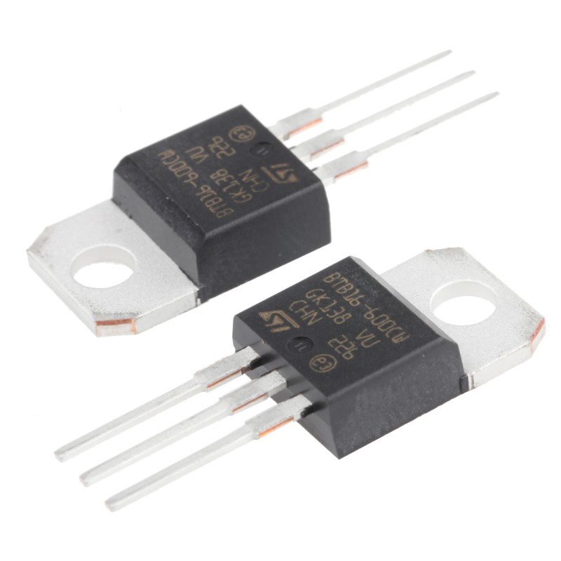 5 pcs - STMicroelectronics Through Hole, 3-pin, TRIAC, 600V, Gate Trigger 1.3V 600V