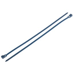 100 pcs - RS PRO Cable Tie, Releasable, 250mm x 4.5 mm, Blue Metal Detectable, Pk-100