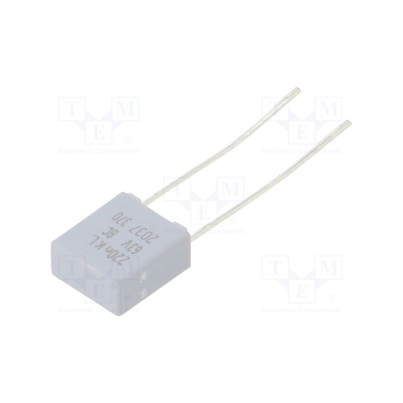 10 pcs x VISHAY - BFC237075224 - Capacitor: polyester, 220nF, 40VAC, 63VDC, 5mm, ±10%, 3.5x8x7.2mm