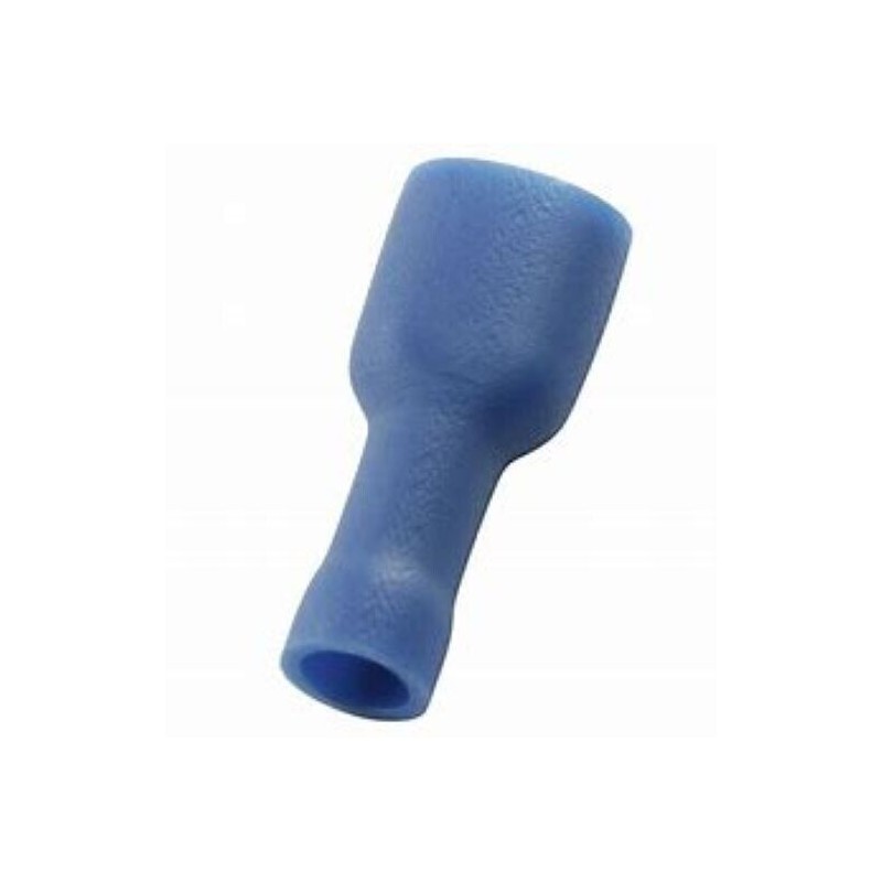 100 X RS PRO Blue Insulated Female Spade Connector, Receptacle, 0.8 x 6.35mm