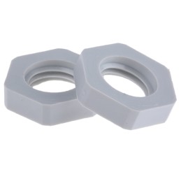 10 pcs - SIB Grey Fibreglass PA Cable Gland Locknut, M12 Thread