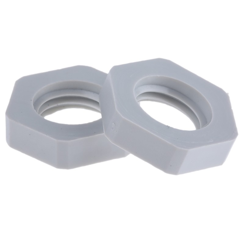 10 pcs - SIB Grey Fibreglass PA Cable Gland Locknut, M12 Thread