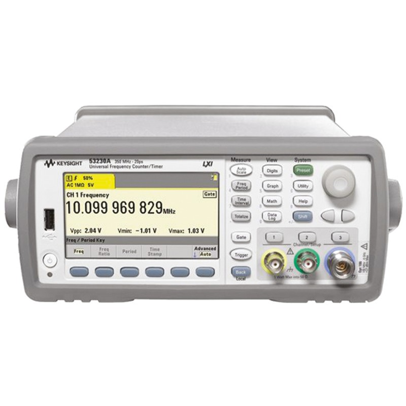 1 pcs - Keysight Technologies 53230A Frequency Counter, 0 Hz Min, 350MHz Max, 12 Digit Resolution - RS Calibration