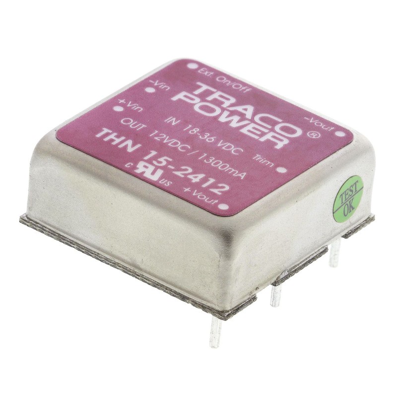 1 Tube of 10 - TRACOPOWER THN 15 DC-DC Converter, 12V dc/ 1.3A Output, 18 - 36 V dc Input, 15W, Through Hole, +85°C Max Temp