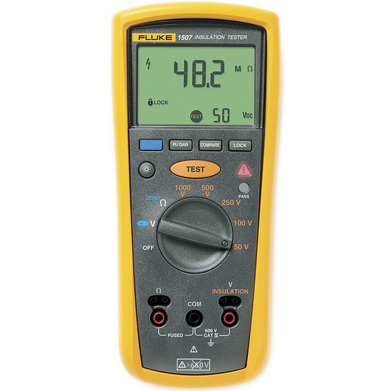 1 pcs - Fluke 1507 Insulation Tester, 50V Min, 1000V Max, 10GΩ Max, CAT III 600V