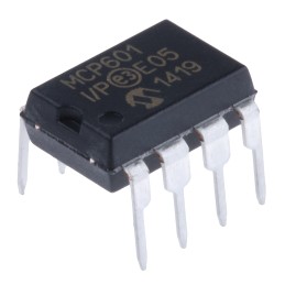 5 pcs - MCP601-I/P Microchip, Op Amp, RRO, 2.8MHz, 3 V, 5 V, 8-Pin PDIP