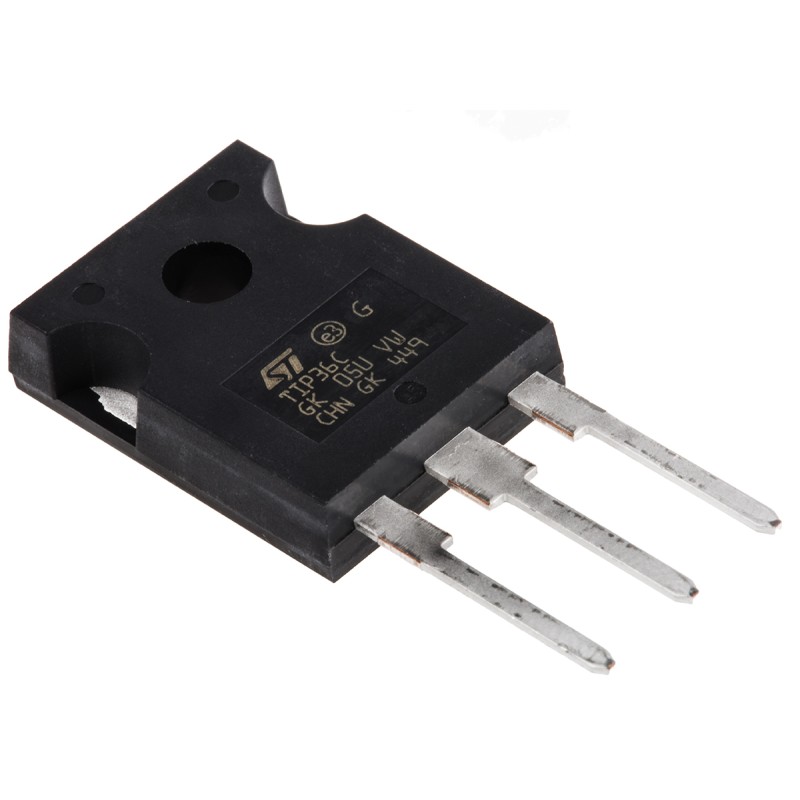 5 pcs - STMicroelectronics TIP36C PNP Transistor, -25 A, -100 V, 3-Pin TO-247