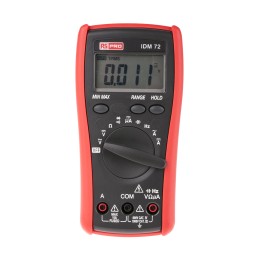 1 pcs - RS PRO IDM72 Handheld Digital Multimeter, True RMS, 10A ac Max, 10A dc Max, 750V ac Max - RS Calibrated