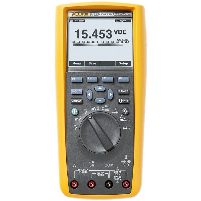 1 pcs - Fluke 287 Handheld Digital Multimeter, True RMS, 10A ac Max, 10A dc Max, 1000V ac Max