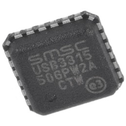5 pcs - Microchip USB3315C-CP-TR, USB Transceiver, USB 2.0, 1.8 to 3.3 V, 24-Pin QFN