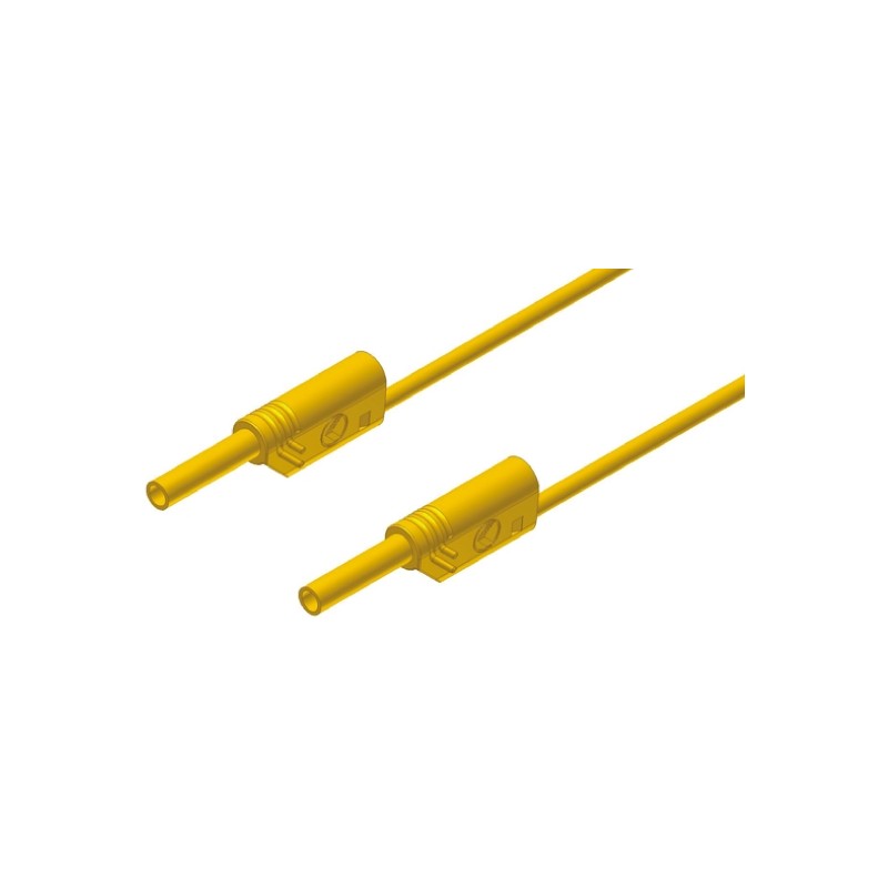 1 pcs - Hirschmann Test & Measurement 2 mm Connector Test Lead, 10A, 1000V ac/dc, Yellow, 1m Lead Length