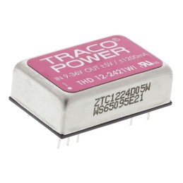 1 Tube of 10 - TRACOPOWER THD 12WI DC-DC Converter, ±5V dc/ ±1.2A Output, 9 - 36 V dc Input, 12W, Through Hole, +85°C Max Temp